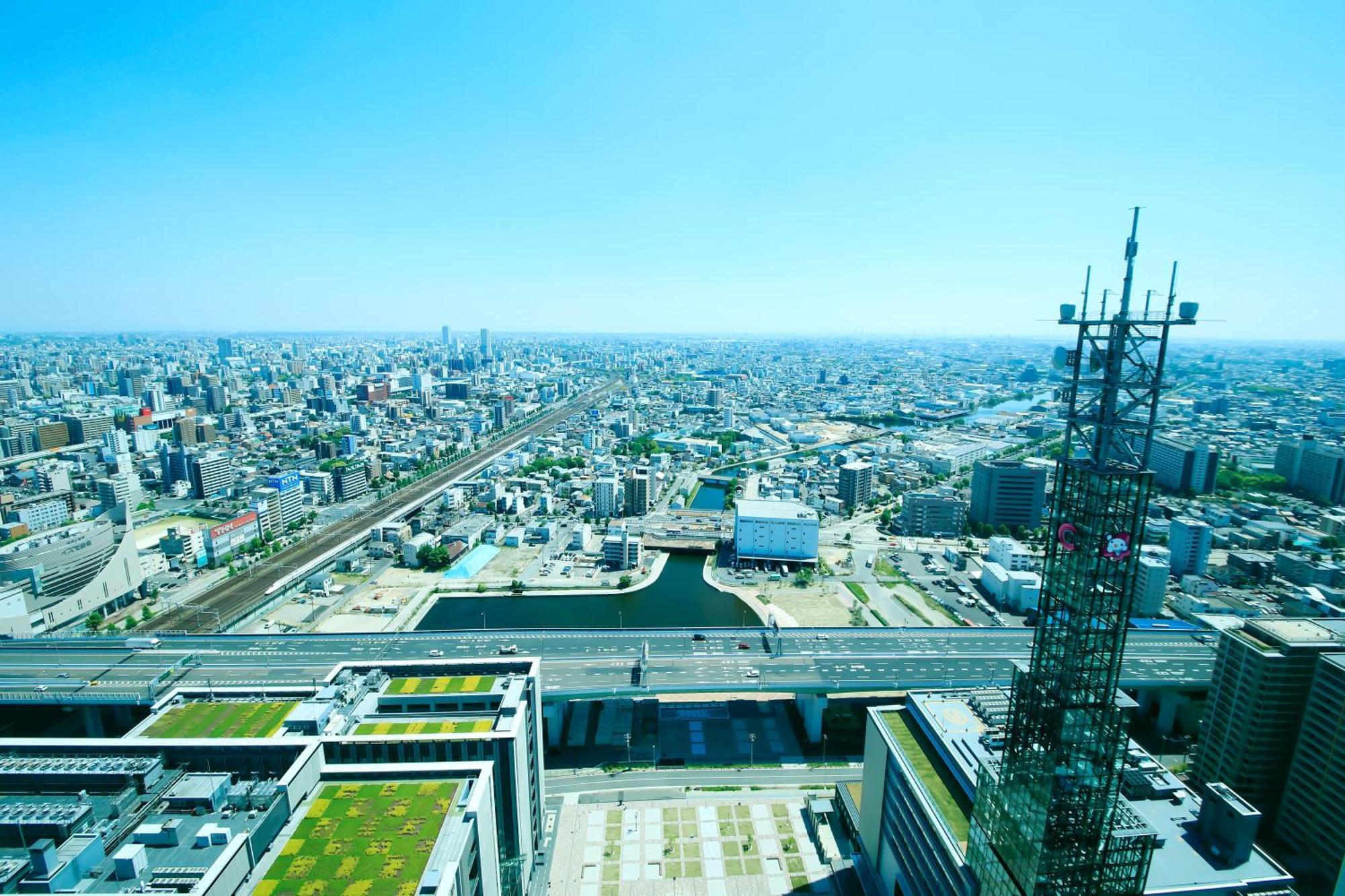 Nagoya Prince Hotel Sky Tower Екстериор снимка View of the city from the top of the hotel